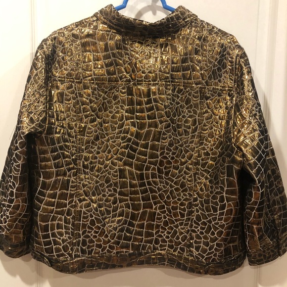 Ruby Rd. Gold Giraffe Print Blazer Size 16 - Picture 8 of 8